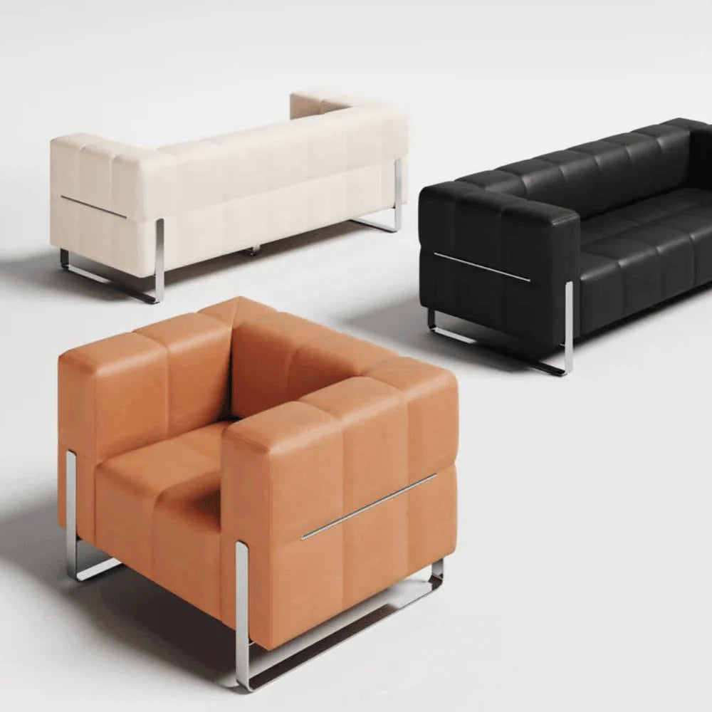 ST040 Cosimo Two-seat Cube Leather Office Comb