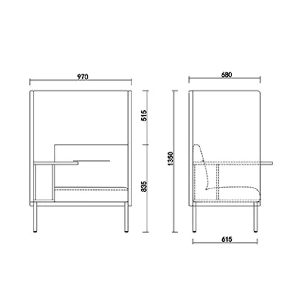 ST042 Raffa single fabric high back sound insulation combing