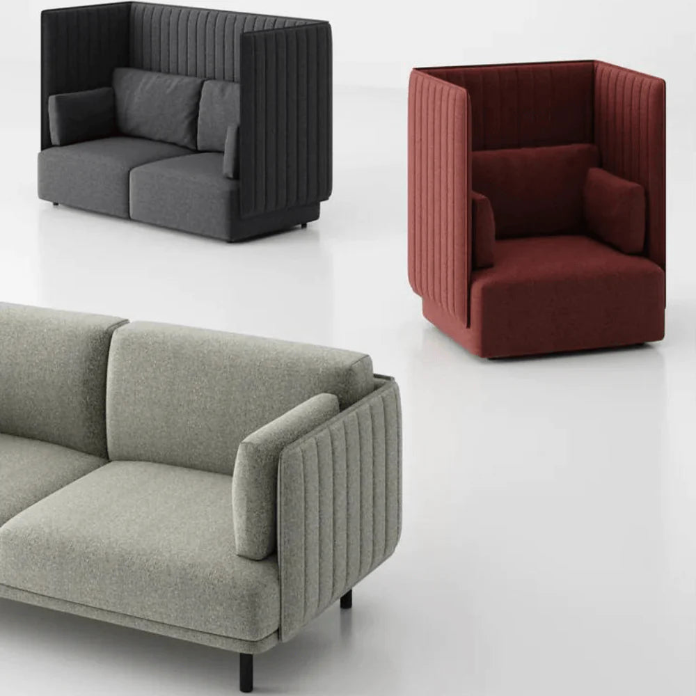 ST086 Laura Fabric Soundproof High-Back Office Sofa