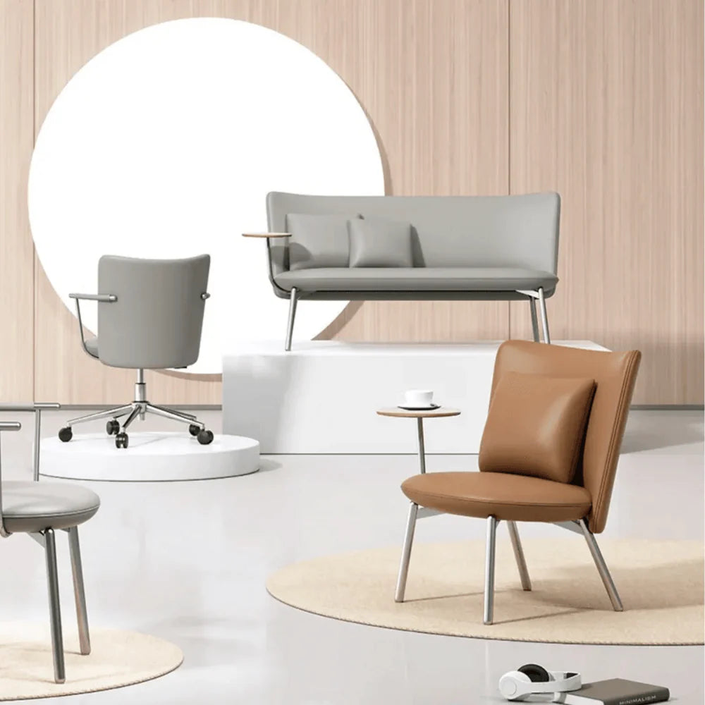ST077-2 Alessia Two-Seat Designer Office Sofa with Coffee Table