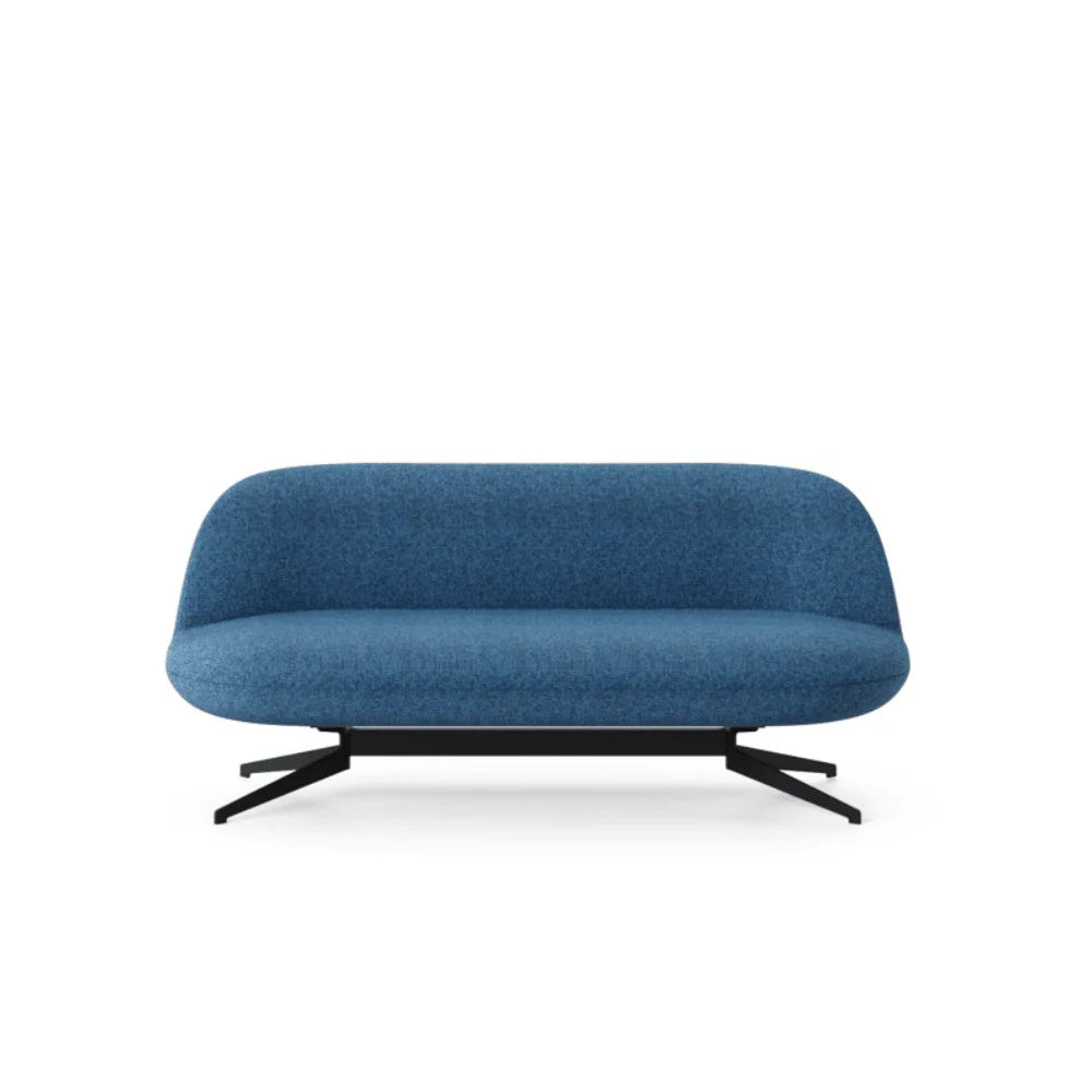 ST078-2 Bianca Two-Seat Curved Office Fabric Sofa with Coffee Table
