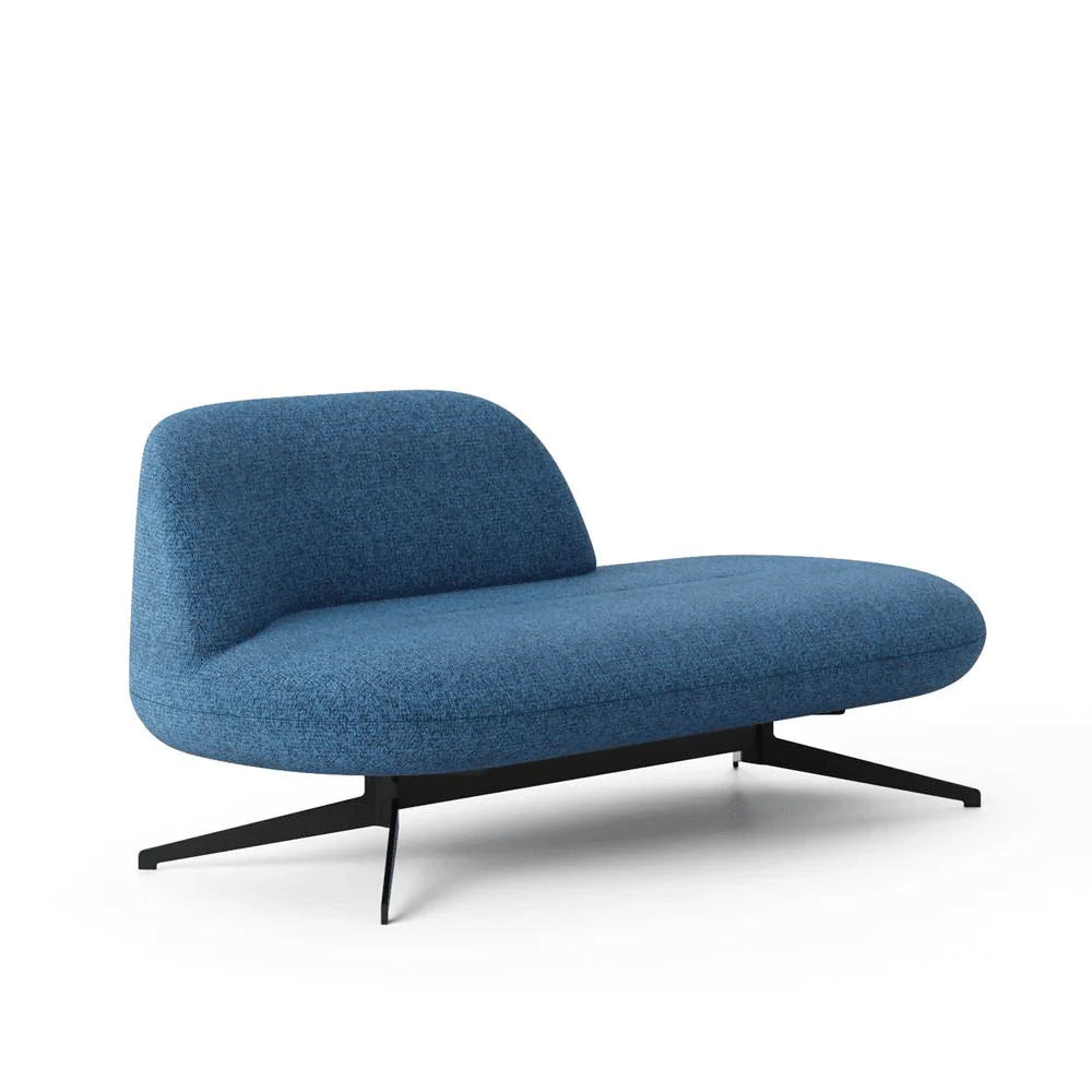 ST078-2 Bianca Two-Seat Curved Office Fabric Sofa with Coffee Table