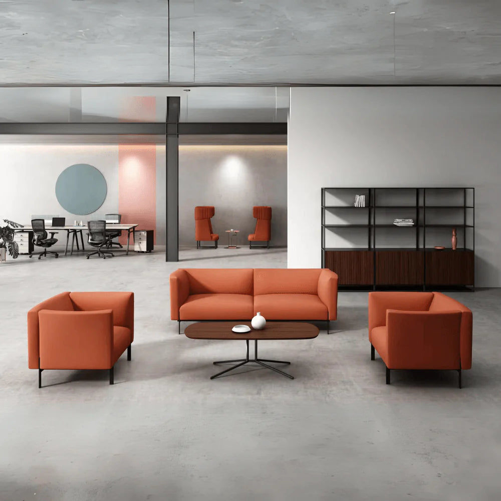 ST031-3 Bread Two-Seat Stylish Fabric Office Sofa