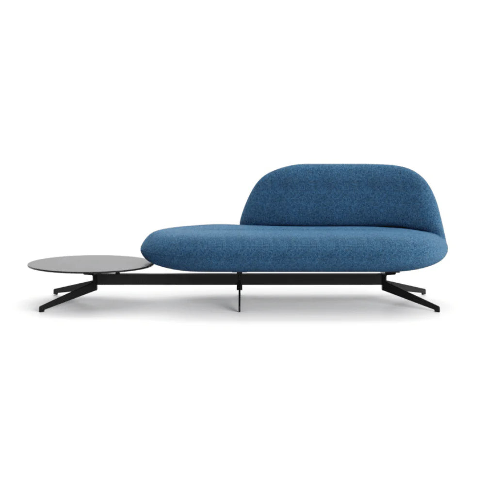 ST078-2 Bianca Two-Seat Curved Office Fabric Sofa with Coffee Table
