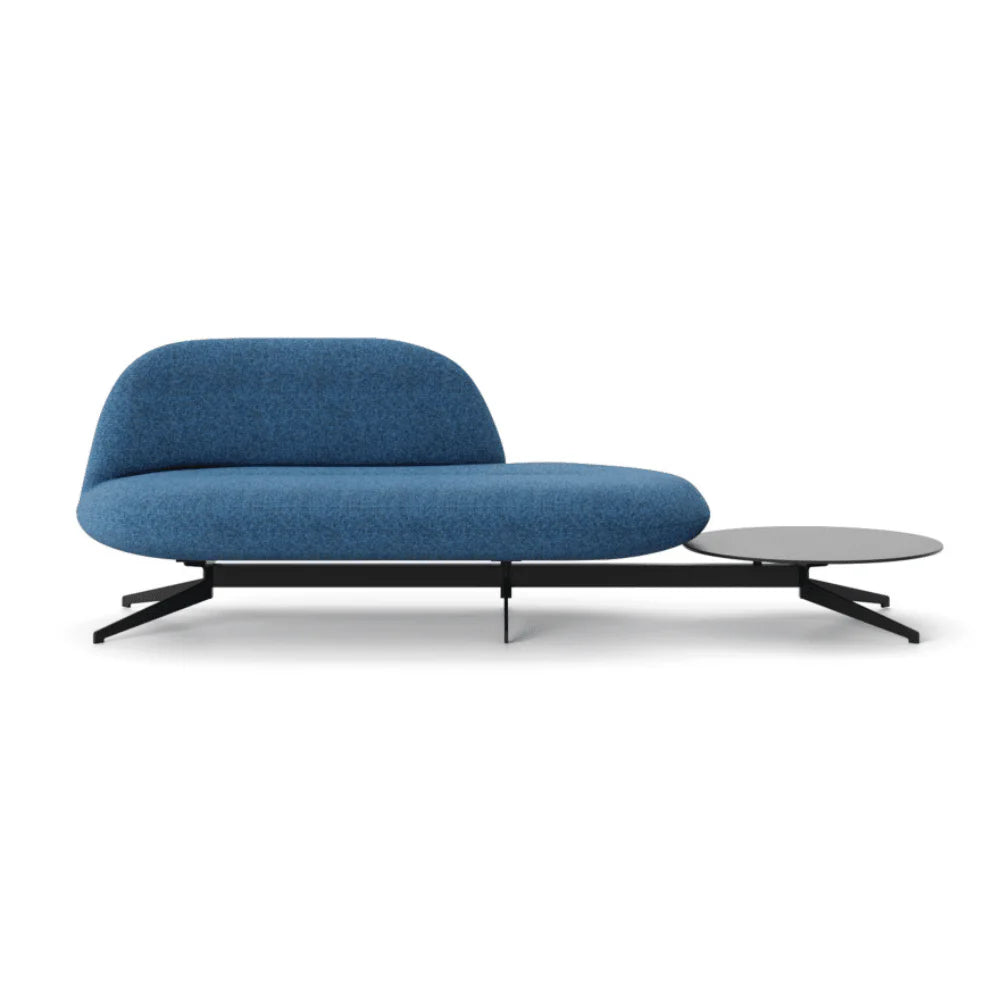 ST078-2 Bianca Two-Seat Curved Office Fabric Sofa with Coffee Table