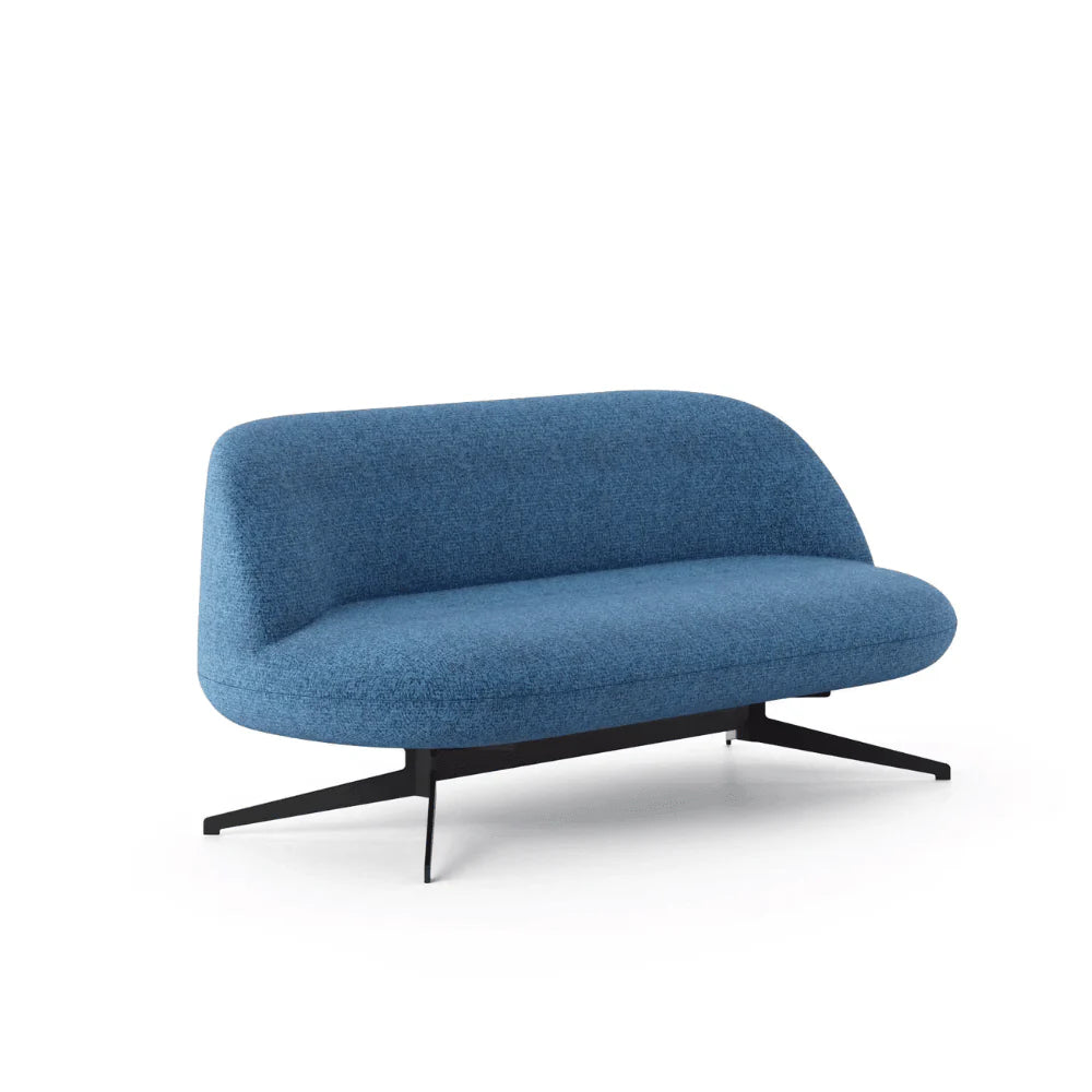 ST078-2 Bianca Two-Seat Curved Office Fabric Sofa with Coffee Table
