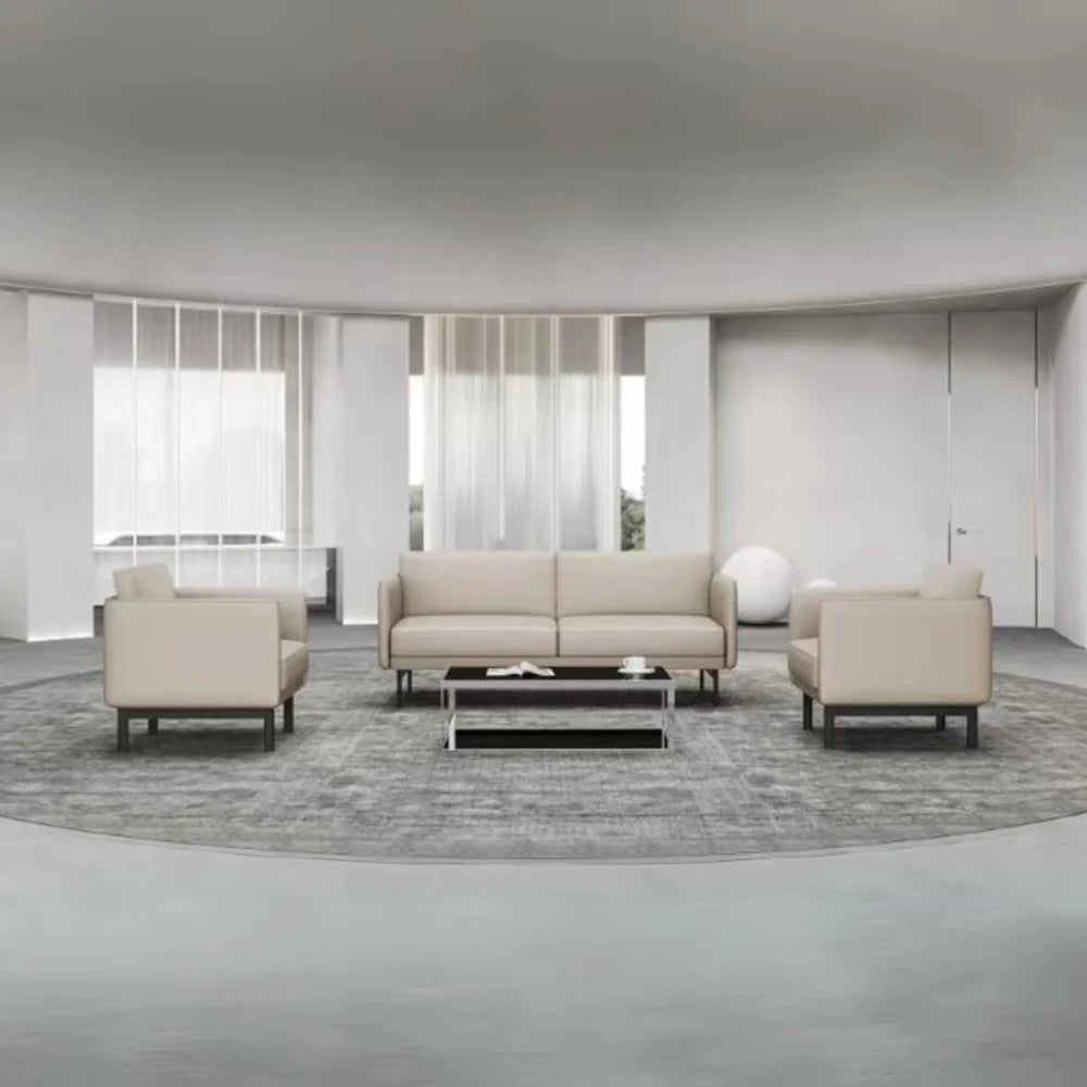 ST056-3 Paler Three-Seat Leather Office Sofa