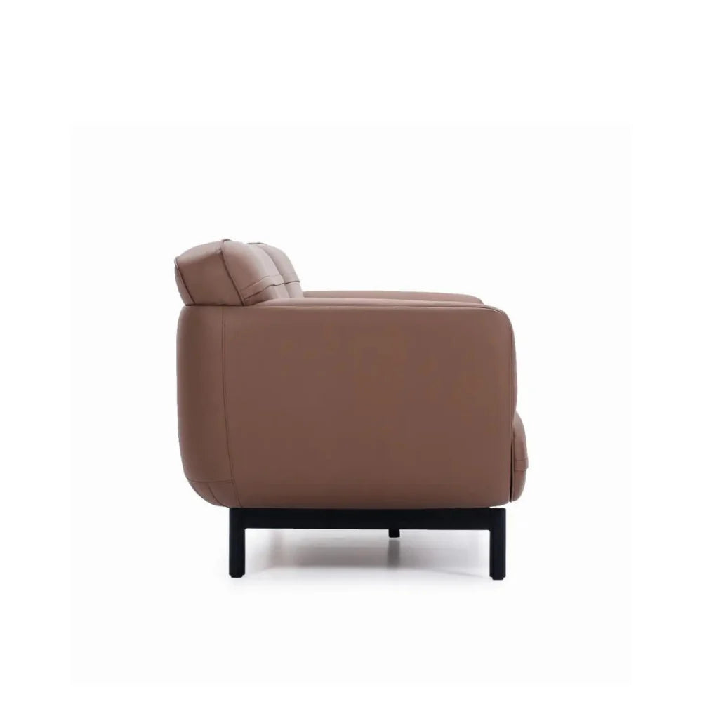 ST052-3 Rosso Three-Seat Rounded Leather Office Sofa