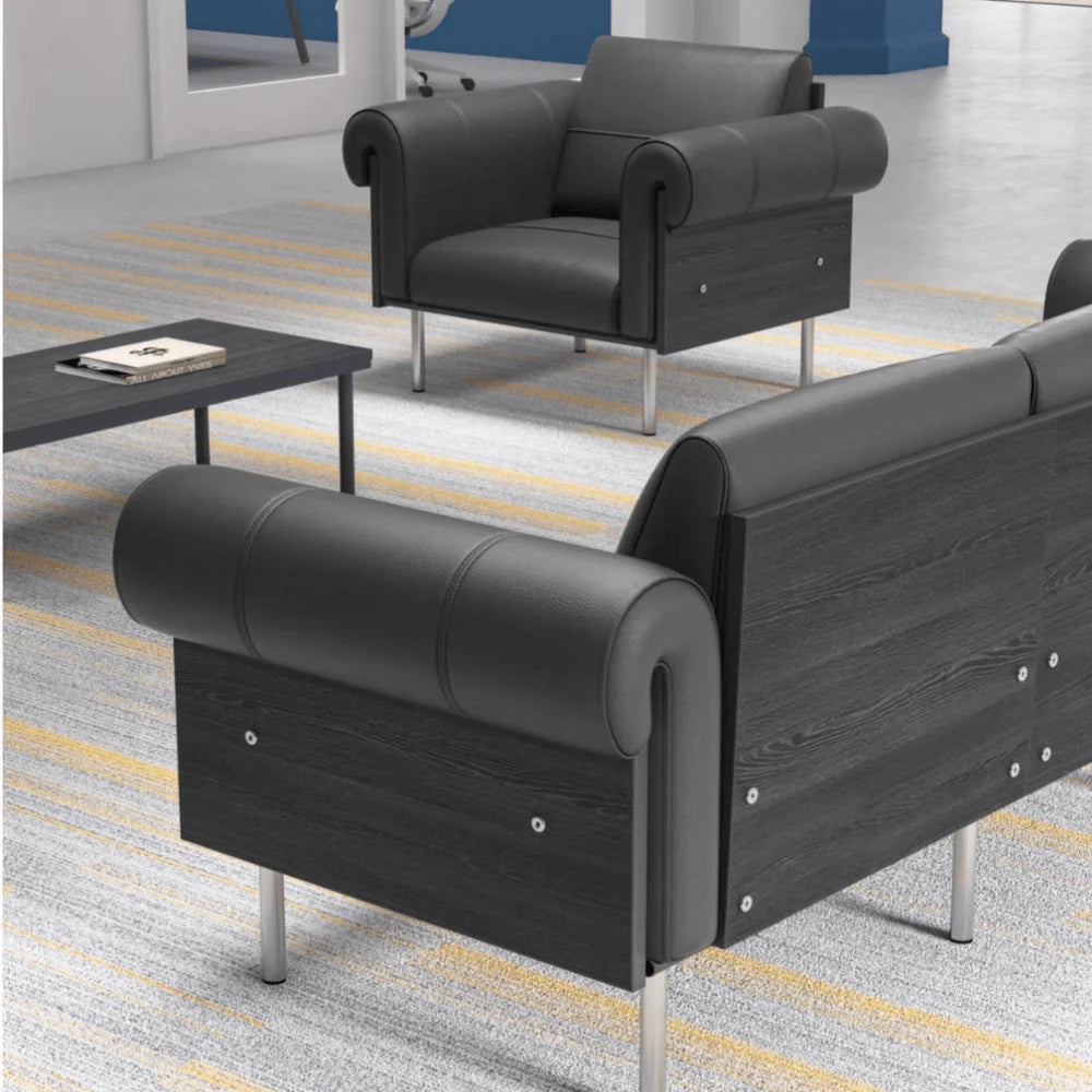 ST040-3 Saddle Three-Seat Classic Business Leather Sofa