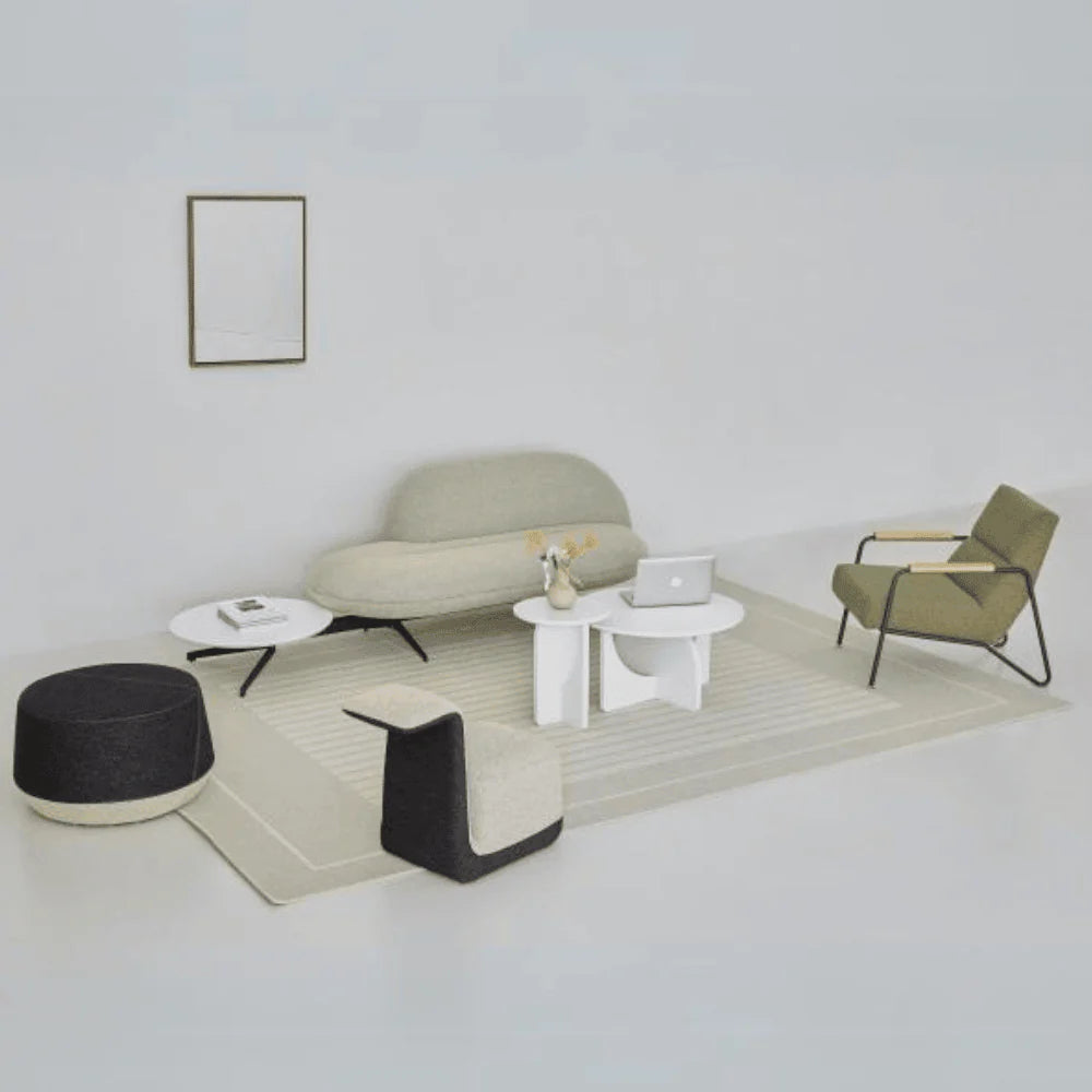 ST057 Danteo three-seat fabric curved office combing