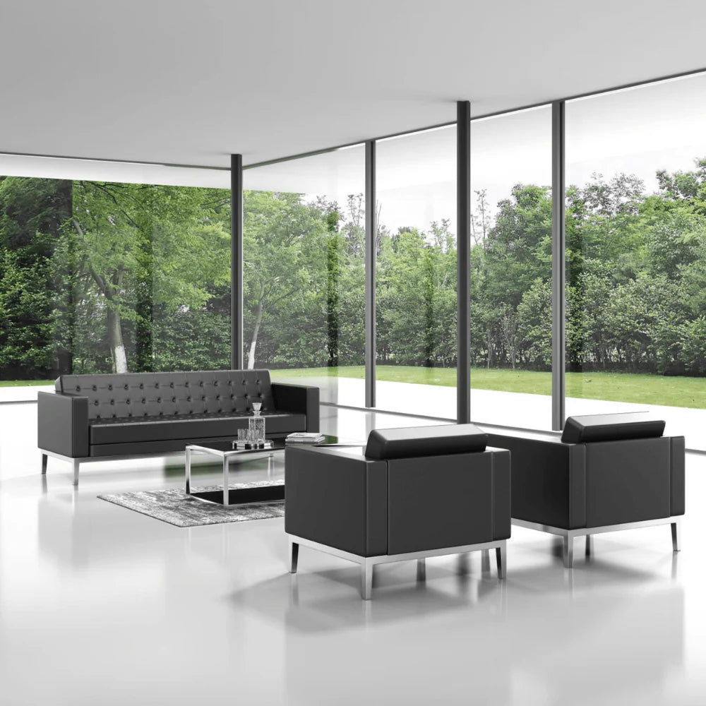 ST053-3 Giosu Three-Seater Classic Leather Office Sofa