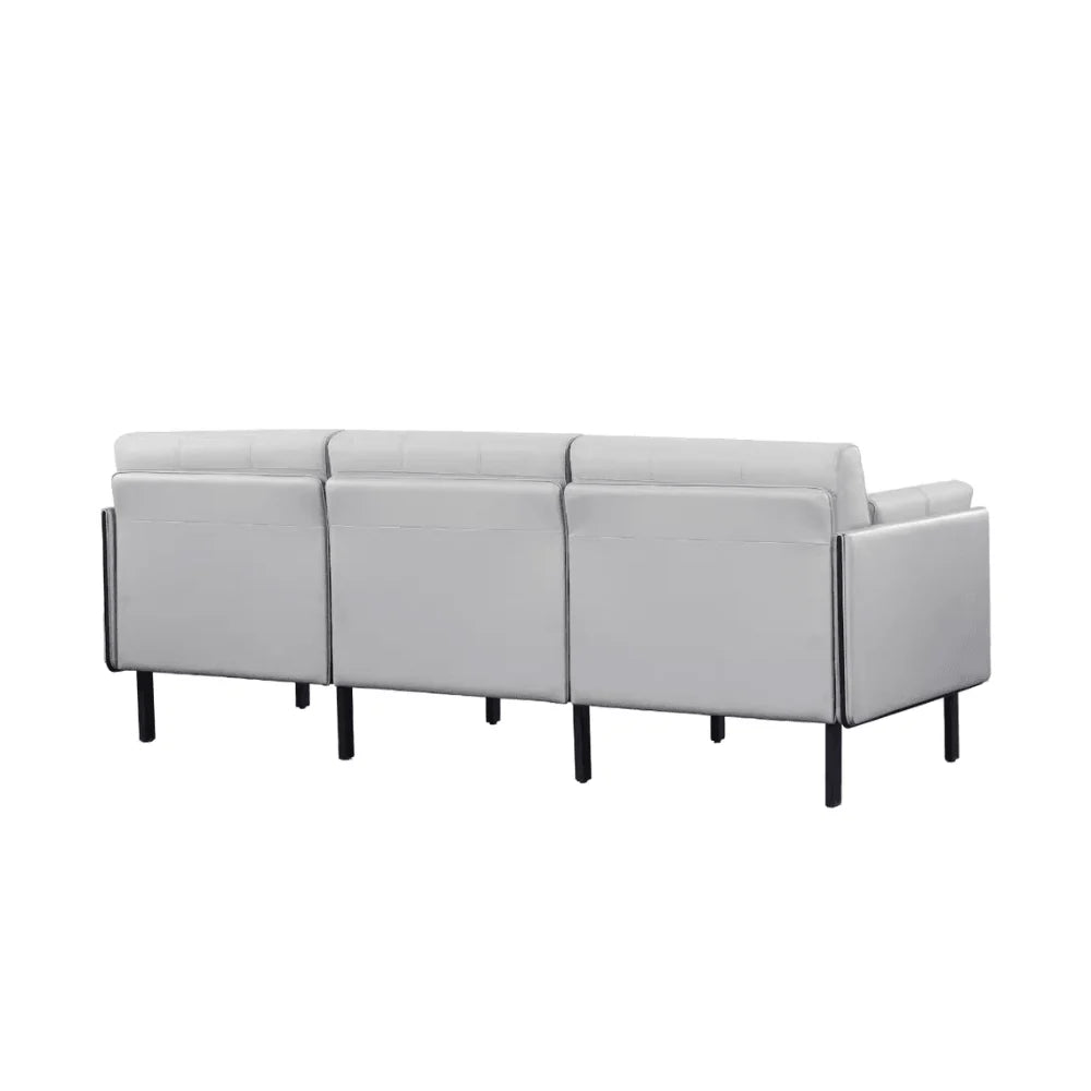 ST060 Enea Three-seat Business Reception Leather Combed