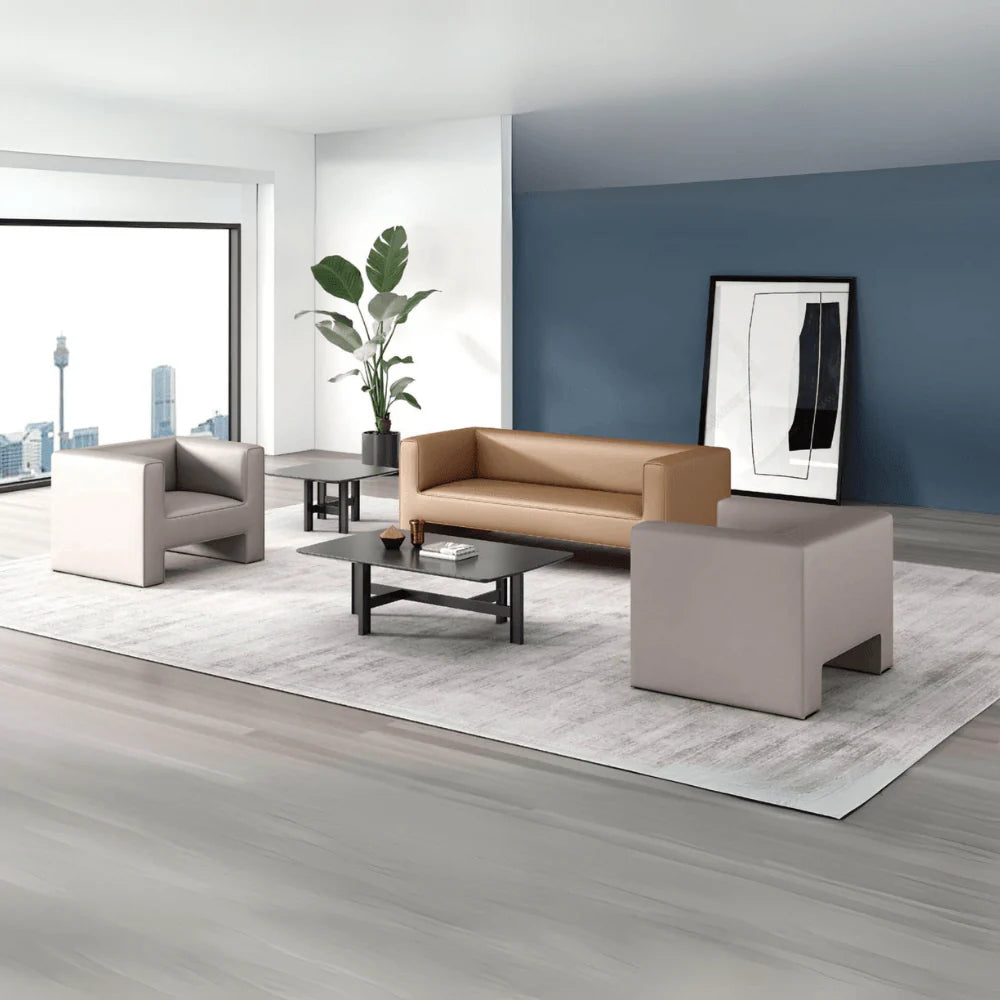 ST064-3 Fabbro Three-Seater H-Type Luxury Leather Sofa