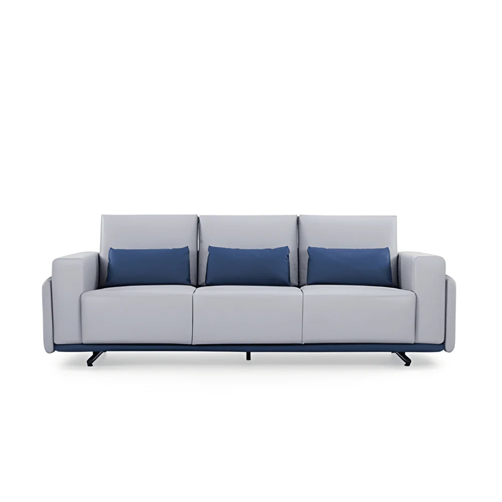 ST088-3 Paolo Three-Seat Faux Leather Office Sofa with Magazine Bag