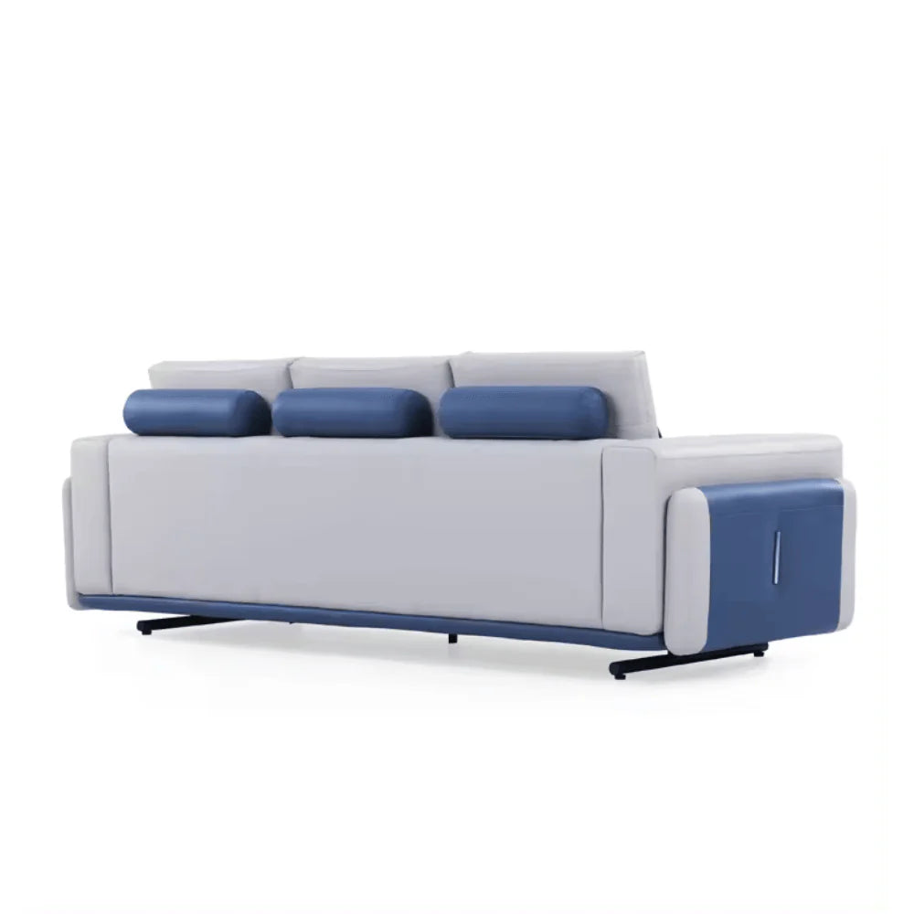 ST088-3 Paolo Three-Seat Faux Leather Office Sofa with Magazine Bag