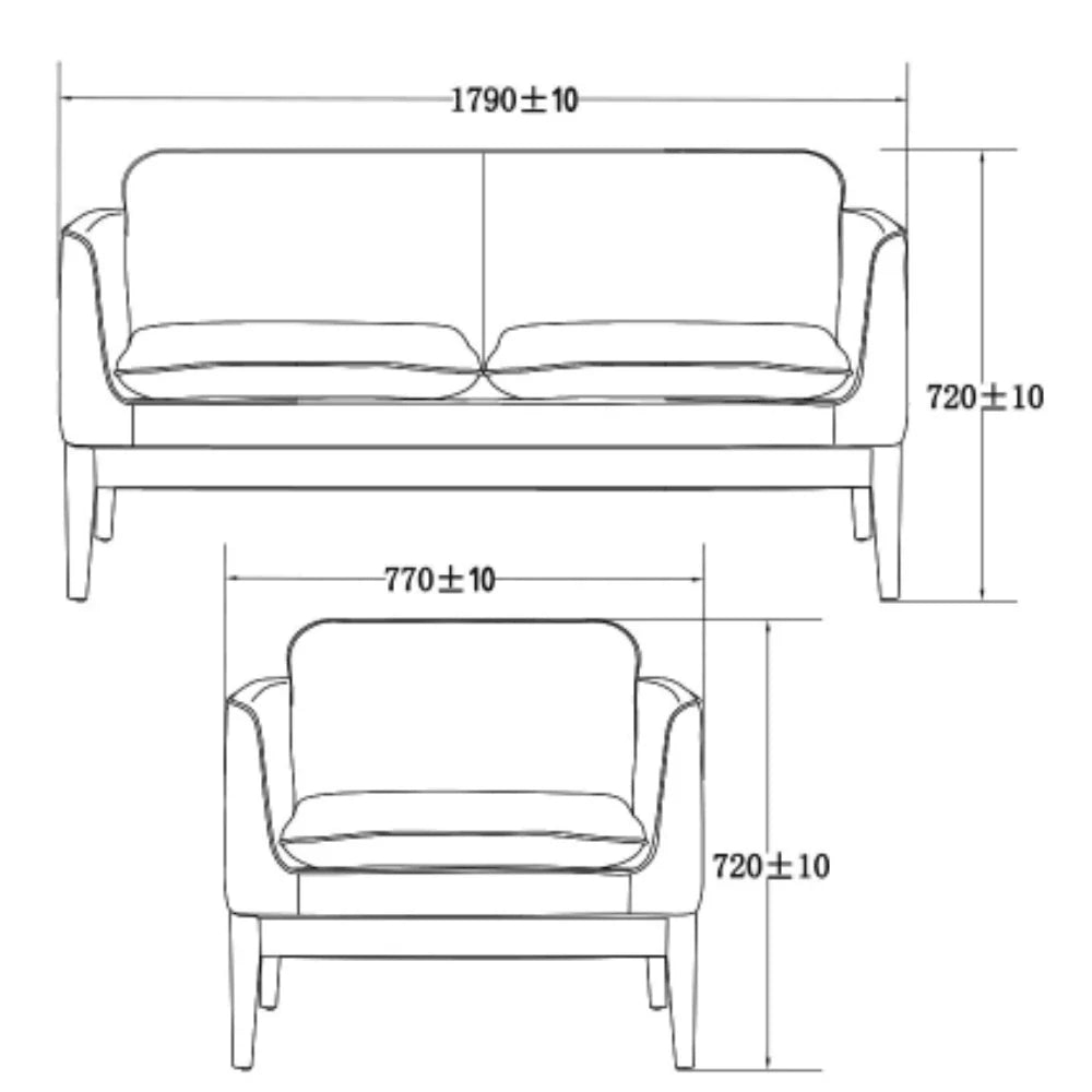 ST034-3 Viola Two-Seat Business Leather Sofa