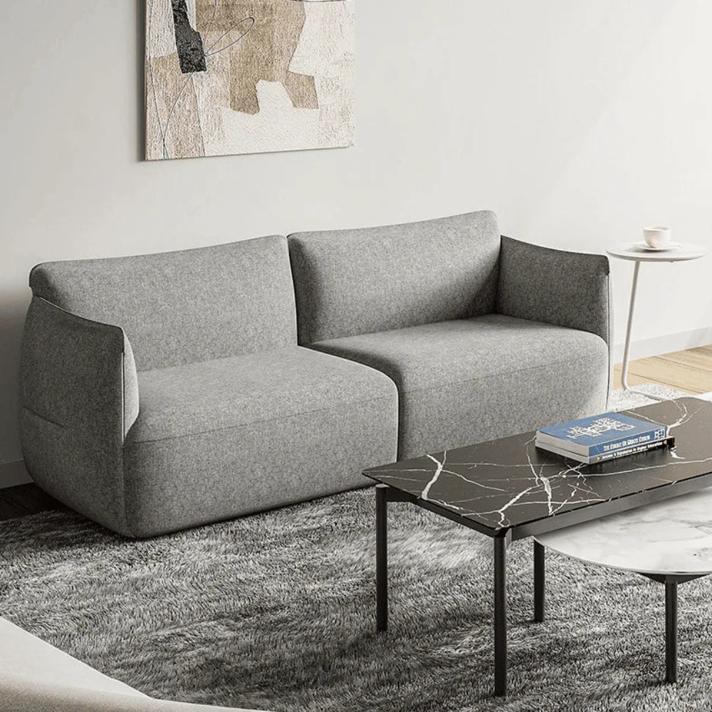 ST073 Tullio three-seat light luxury leather combing