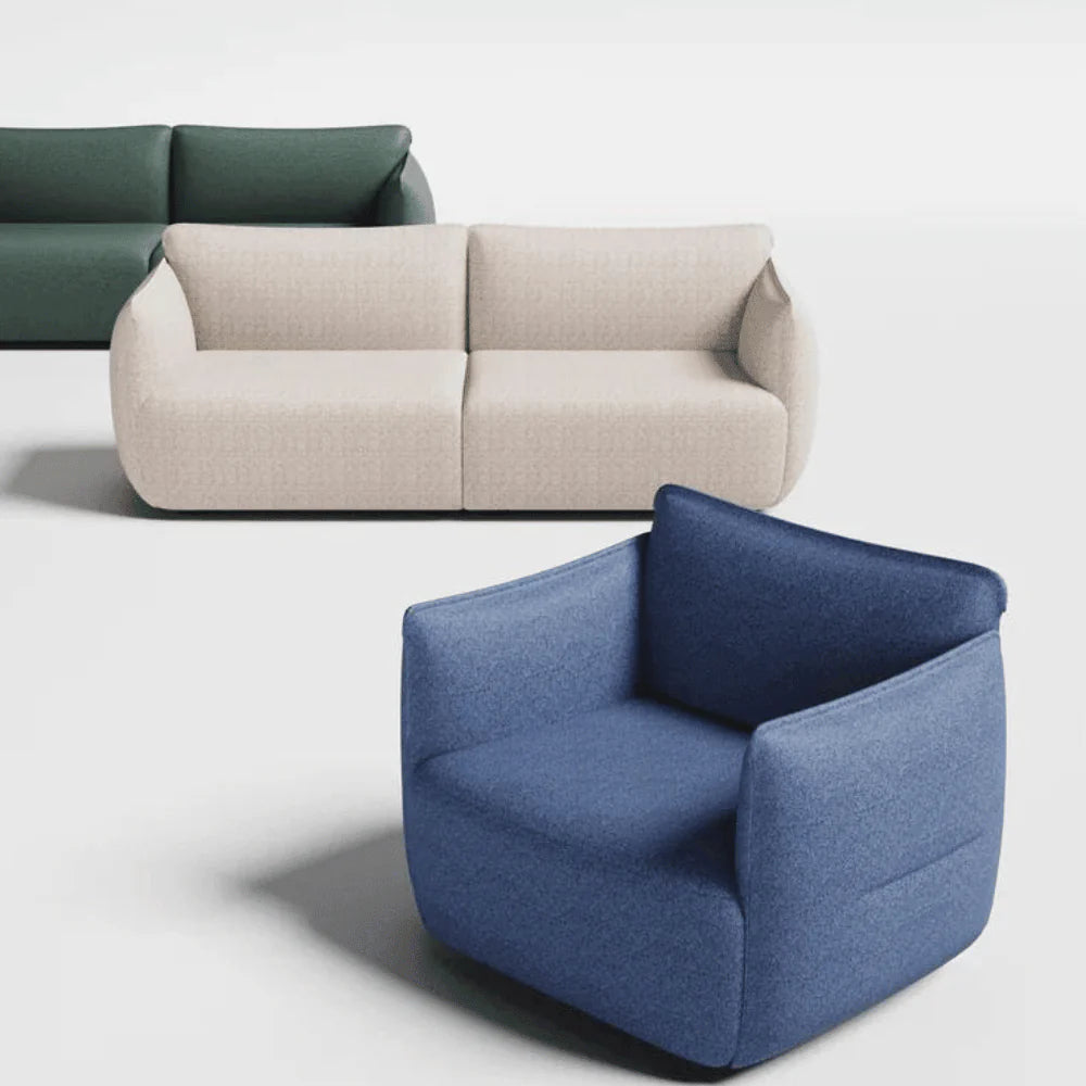 ST073 Tullio three-seat light luxury leather combing