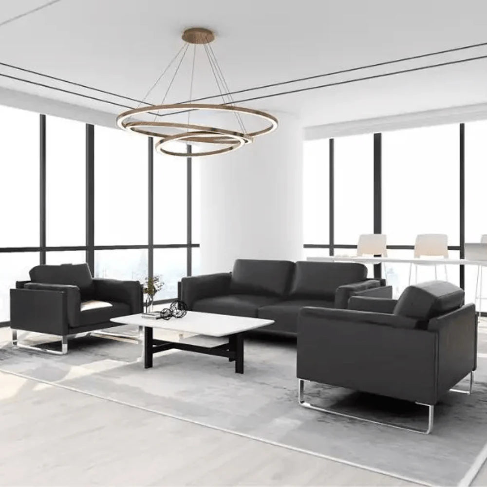 ST074 Emilio Three-seat luxury leather office combing