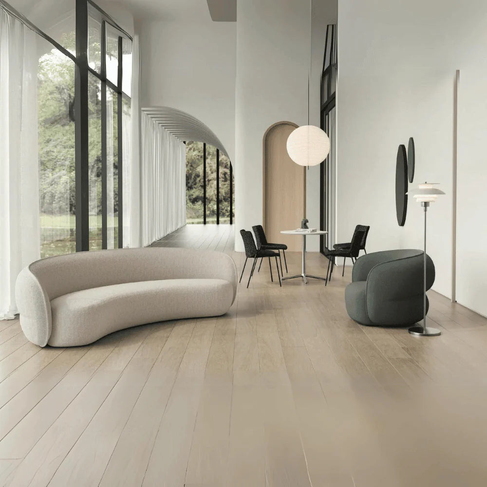 ST077 Loreda Three-seat curved fabric combing