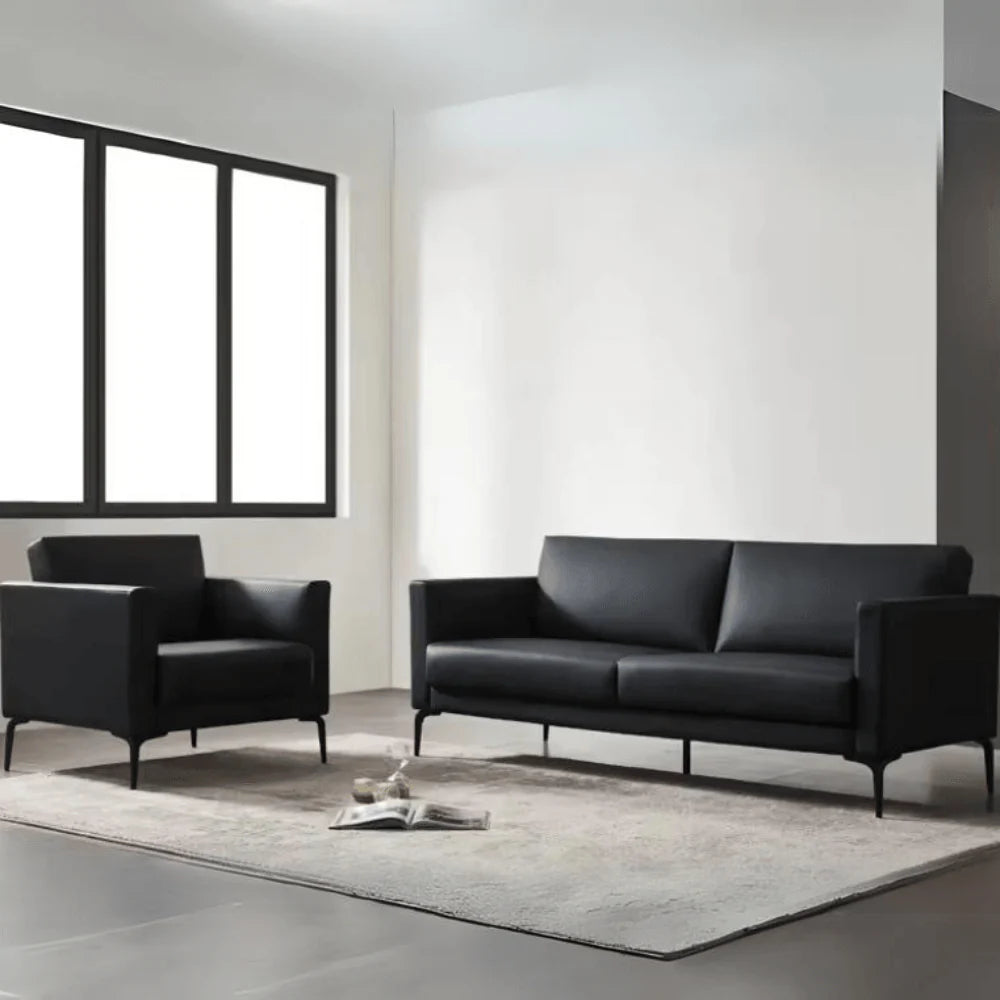 ST084 Tiziano Two-seat office leather combing