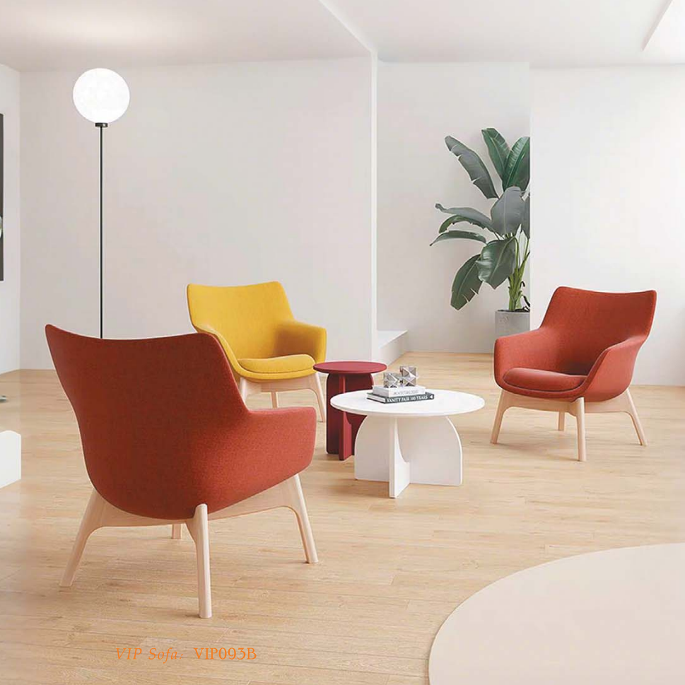 OL111006 四腳木製布藝休閒椅|4-Leg Wooden Lounge Chair