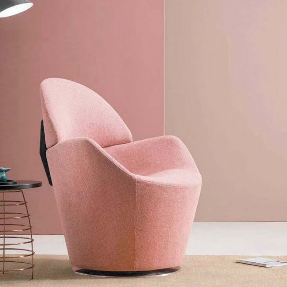 OL111009 圓弧桶形布藝椅|Curved Tub Lounge Chair