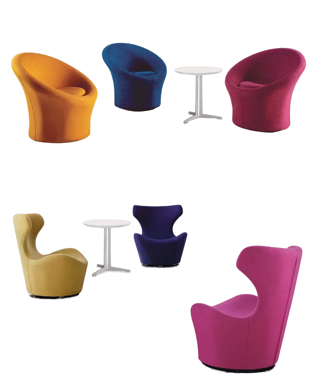OL111090 圓弧桶形布藝椅|Curved Tub Lounge Chair