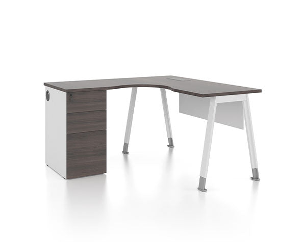 KA16 Noqi Desk with Storage Side Cabinet
