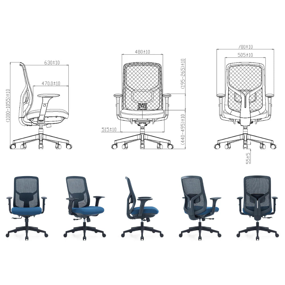 KH007L Footer Mid-Back Ergonomic Computer Chair