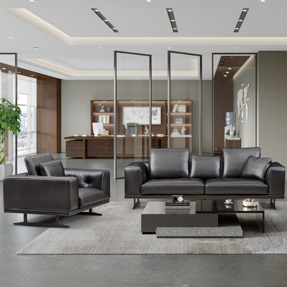 WG102004 真皮商務沙發|Leather Business Sofa|KLT 香港