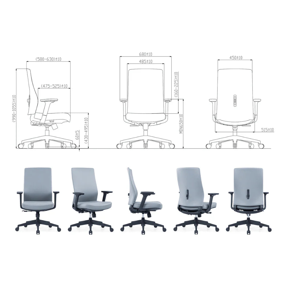 KHB007-L Ergo 中背皮革人體工學大班椅