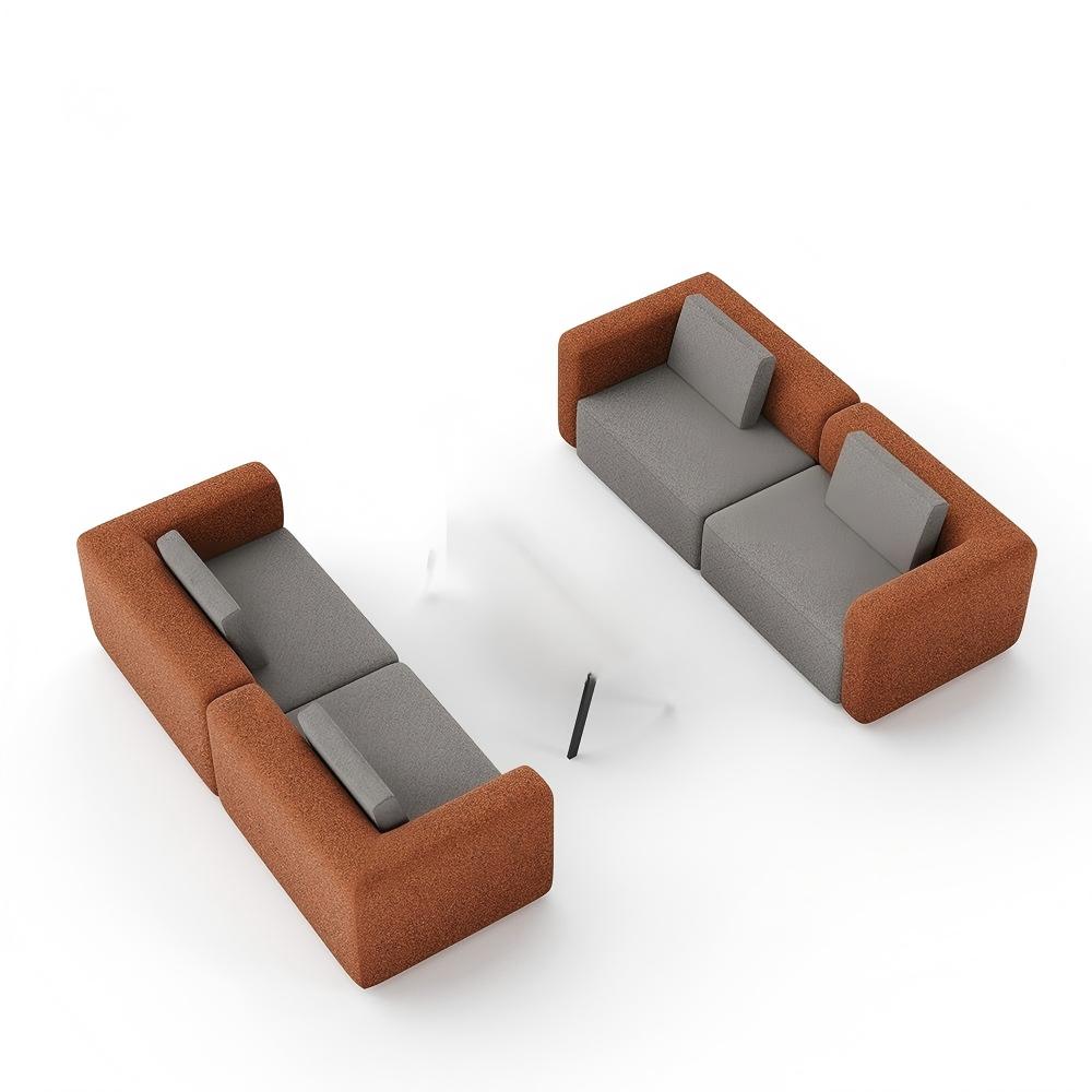ST131 Piano L-shaped Light Blue Sofa Set