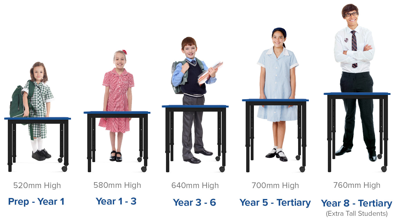 KS053 Maes Upright Height Adjustable Student Desk