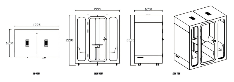 KK-J01-C 圓角頂四人靜音艙