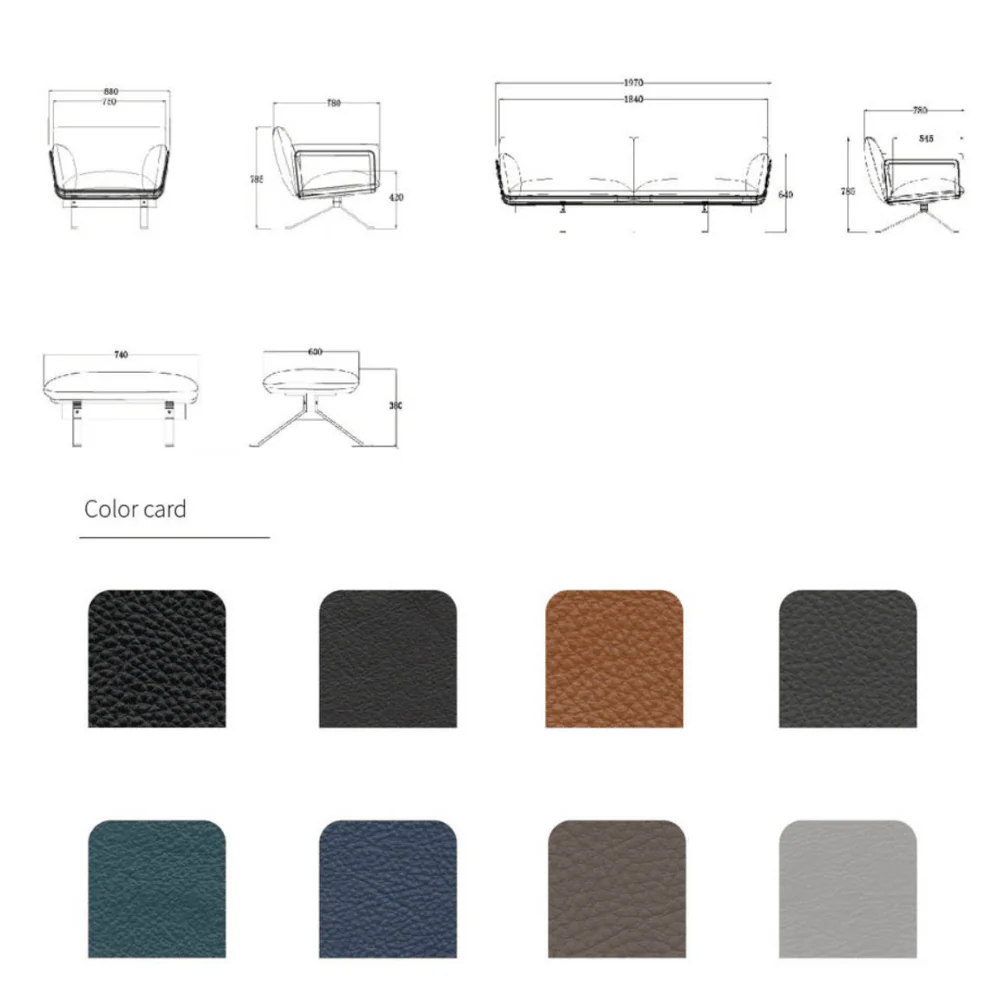 KST066 Club Genuine Leather Office Casual Single Sofa with Footrest