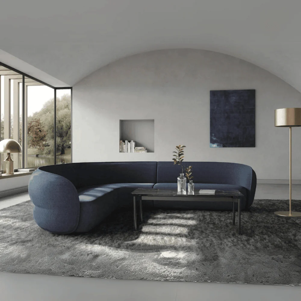 ST093 Palermo Office Fabric Curved Sofa