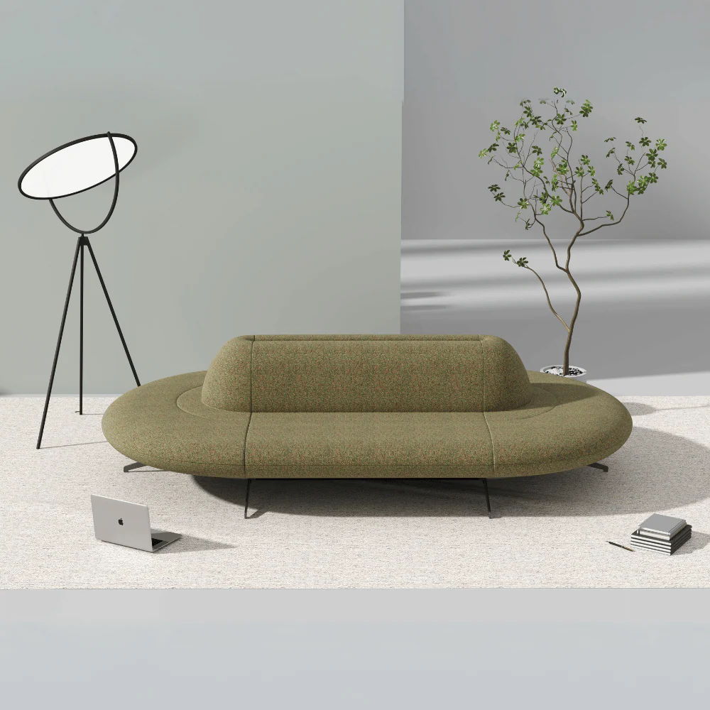 ST097 Como curved office fabric casual sofa