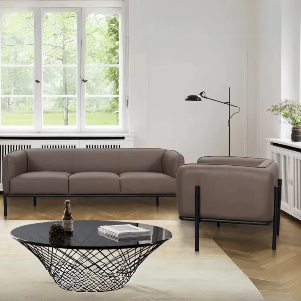 KST068 Knole Leather Office Single Sofa