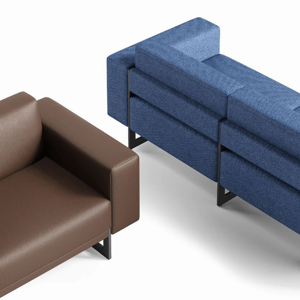 ST090 Napoli three-seater leather office modular sofa