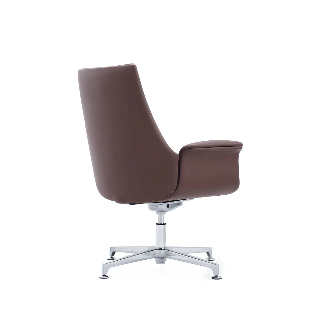 KST061 Tuxedo Mid-Back Leather Lounge Armchair