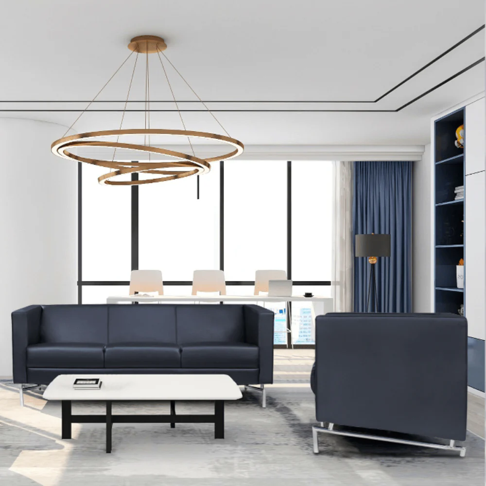 ST091 Torino three-seater leather office sofa