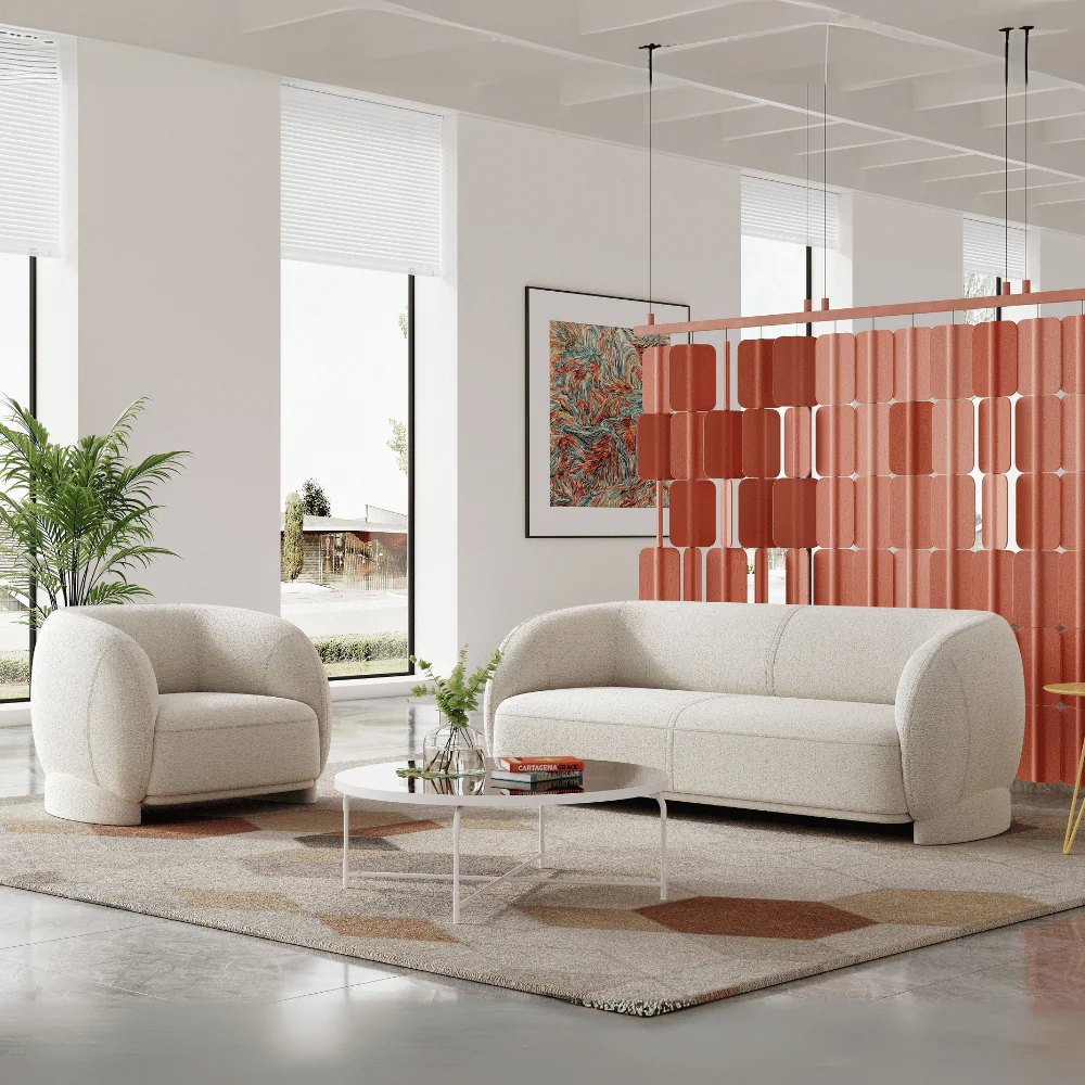 ST098 Pisa Office Fabric Sofa Set