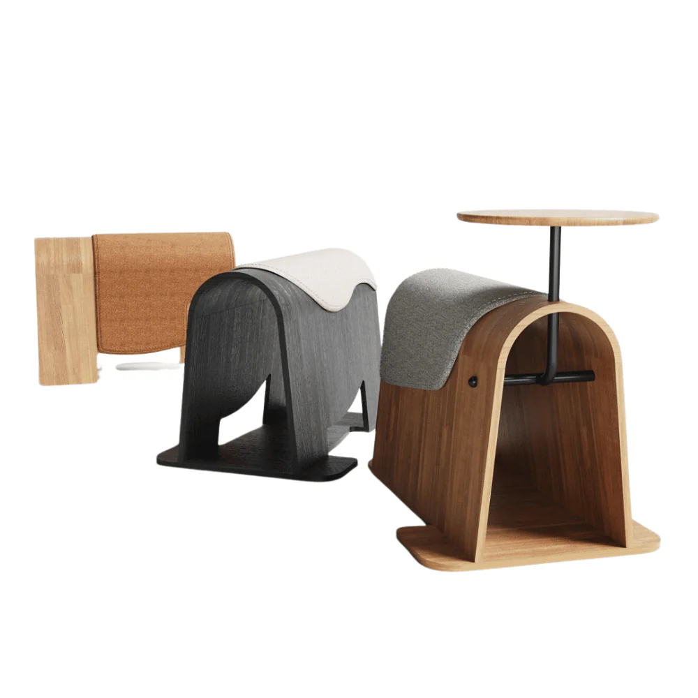KST049 Loveseat Wooden Feature Seat Stool