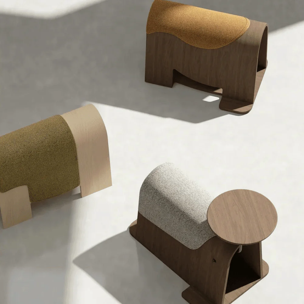 KST049 Loveseat Wooden Feature Seat Stool