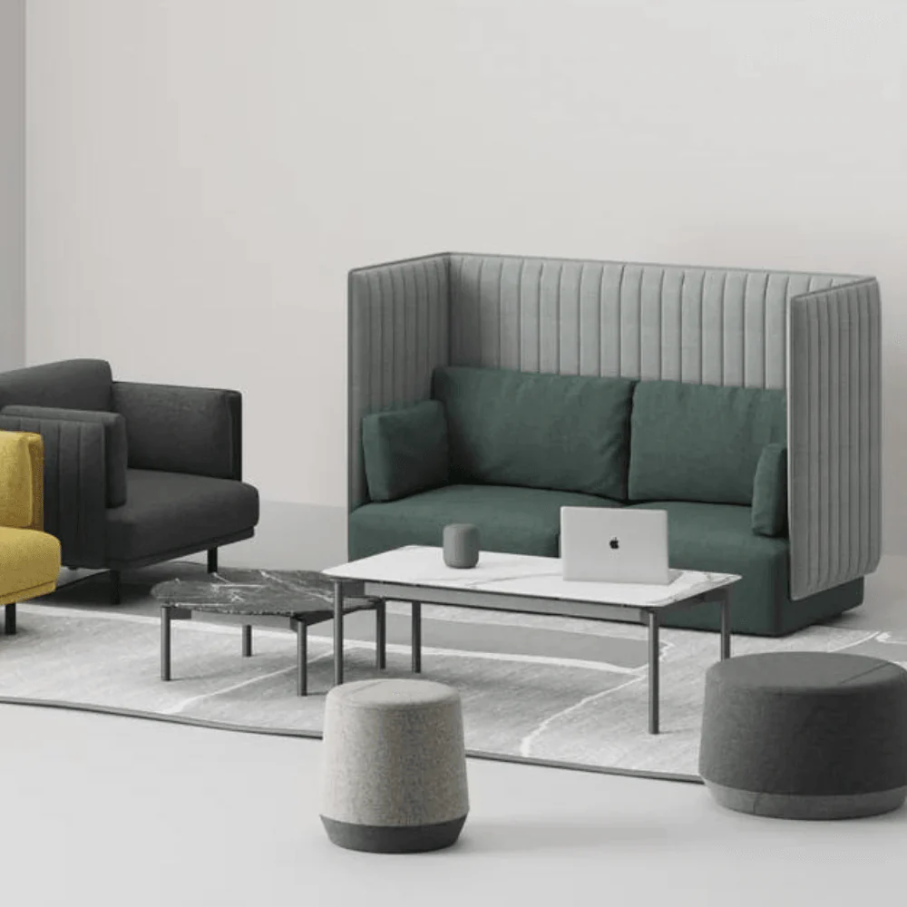 ST088 Milano 2-seater fabric office soundproofing partition with high back sofa