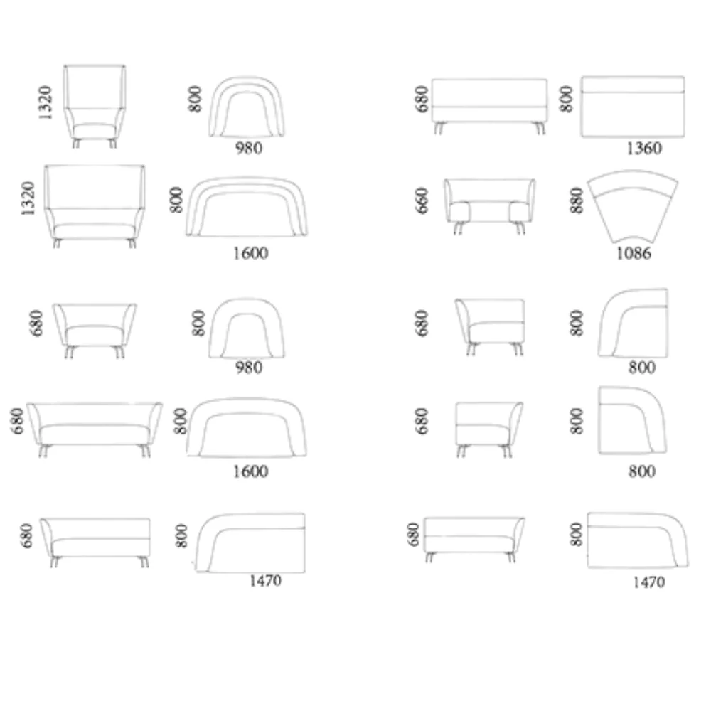 ST095 Verona Office Fabric Modular Sofa