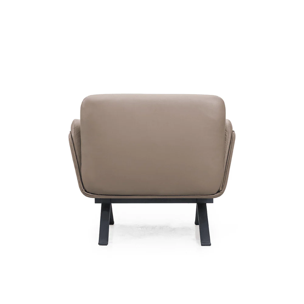 KST066 Club Genuine Leather Office Casual Single Sofa with Footrest