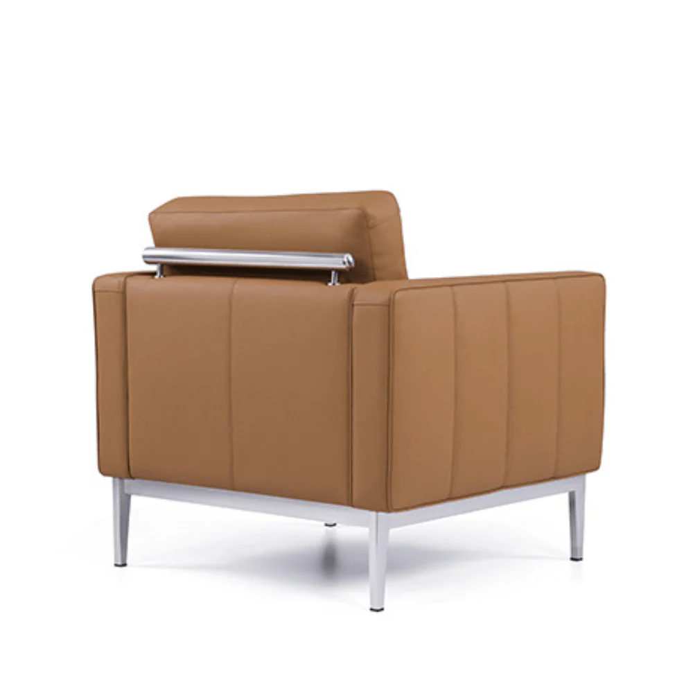 KST072 Cabriole Leather Office Single Sofa