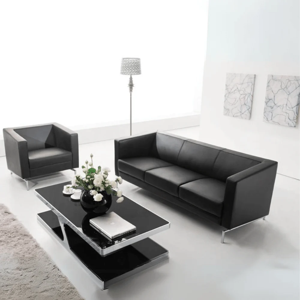 ST091 Torino three-seater leather office sofa